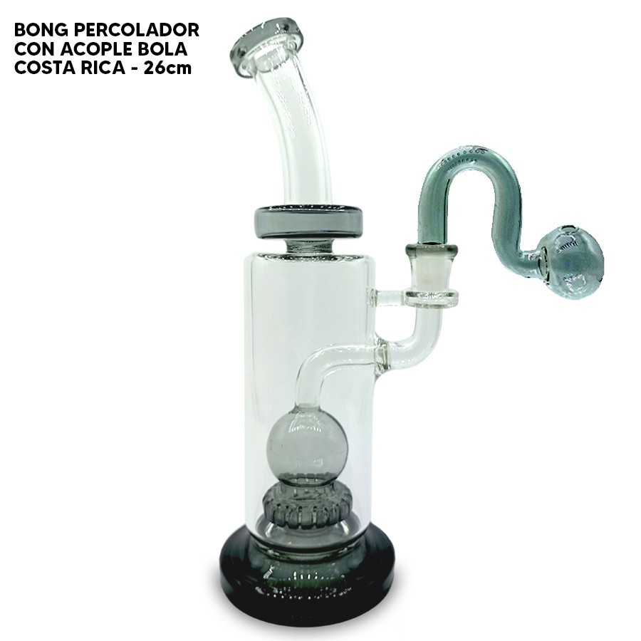 Bong Percolador Costa Rica 25cm + Acople Oiler de 14mm Gris