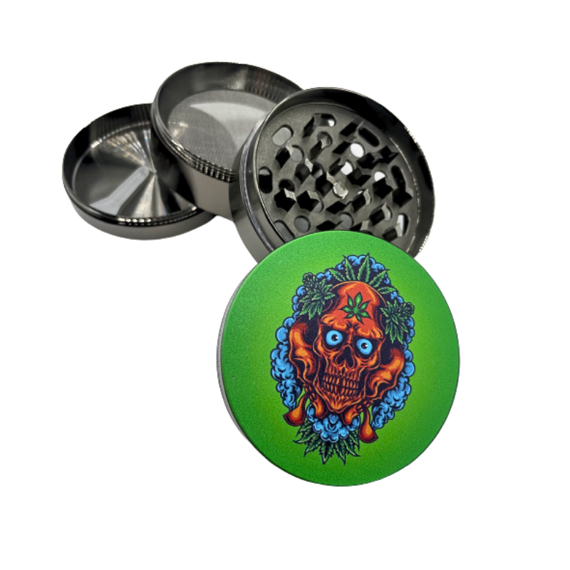 Grinder Aluminio Herbs Calavera (63mm / 4 Partes)